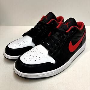 NWOT Nike Jordan 1 Low White Toe  Black/Fire Red/White Bred Men's 16